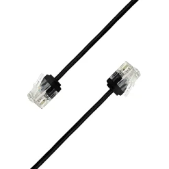 Elfcam-shop Câble Et Connectique Réseau-Elfcam - Câble RJ45 Cat 6 Slim 1m (Noir) - 32AWG Ultra Fin, Réseau LAN/WAN, Haut Débit, Idéal PC, Box, Routeur