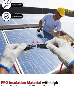 Elfcam-shop Elfcam - 2 Câbles Solaires 4mm² 1m, Connecteurs M/F, 12AWG, DC1500V, IP68, Anti-UV, Certifié TUV