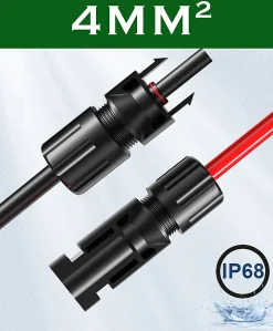 Elfcam-shop Elfcam - 2 Câbles Solaires 4mm² 30m, Connecteurs M/F, 12AWG, DC1500V, IP68, Anti-UV, Certifié TUV