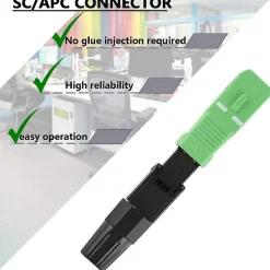 Elfcam-shop Elfcam - Lot de 5 Connecteurs Rapides Fibre Optique SC/APC - Simplex Monomode (SM), Haute Précision