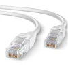 Elfcam-shop Elfcam - 40m Câble Ethernet RJ45 Cat 6 Rond Blanc 1Gbps 26AWG, LAN/WAN, Idéal PC, Modem, Routeur, Box Fibre