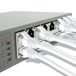 Elfcam-shop Elfcam - 40m Câble Ethernet RJ45 Cat 6 Rond Blanc 1Gbps 26AWG, LAN/WAN, Idéal PC, Modem, Routeur, Box Fibre