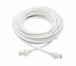 Elfcam-shop Elfcam - 40m Câble Ethernet RJ45 Cat 6 Rond Blanc 1Gbps 26AWG, LAN/WAN, Idéal PC, Modem, Routeur, Box Fibre