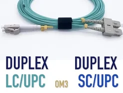 Elfcam-shop Câble, Fil Et Cordon D'Alimentation-Elfcam - 100m Câble à Fibre Optique OM3 SC/UPC à LC/UPC Multimode Duplex 50/125um LSZH