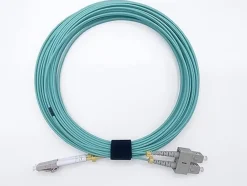 Elfcam-shop Câble, Fil Et Cordon D'Alimentation-Elfcam - 100m Câble à Fibre Optique OM3 SC/UPC à LC/UPC Multimode Duplex 50/125um LSZH
