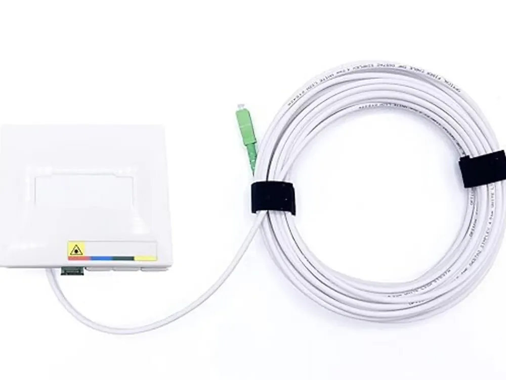 Elfcam-shop Elfcam - 60m Câble Fibre Optique SC/APC à SC/APC, Simplex Monomode 4,0mm avec PTO, Rallonge Fibre sans Perte
