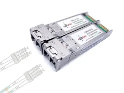 Elfcam-shop Box Domotique-Elfcam - 2 Modules SFP+ 10 Gbps - LC/UPC Multimode OM3/OM4, 850nm DDM, 300 m, Compatibles Freebox Ultra