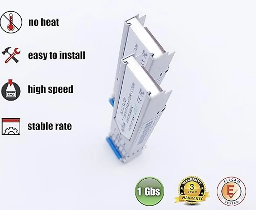 Elfcam-shop Elfcam - 2 Modules SFP 1,25 Gbps LC/UPC Duplex Monomode OS2 1310nm, 10 km, Transceivers Fibre Optique Performants