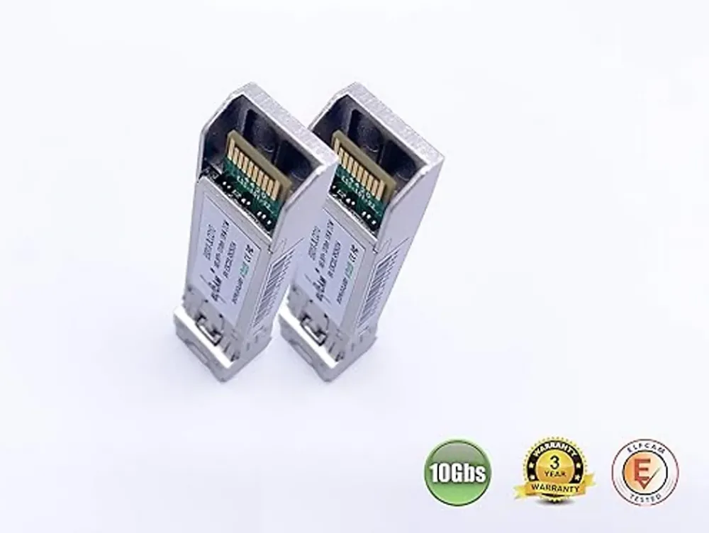 Elfcam-shop Box Domotique-Elfcam - 2 Modules SFP+ 10 Gbps - LC/UPC Monomode OS2, 1310nm 10GBase-LR, 10 km, Compatibles Freebox Ultra