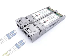 Elfcam-shop Box Domotique-Elfcam - 2 Modules SFP+ 10 Gbps - LC/UPC Monomode OS2, 1310nm 10GBase-LR, 10 km, Compatibles Freebox Ultra