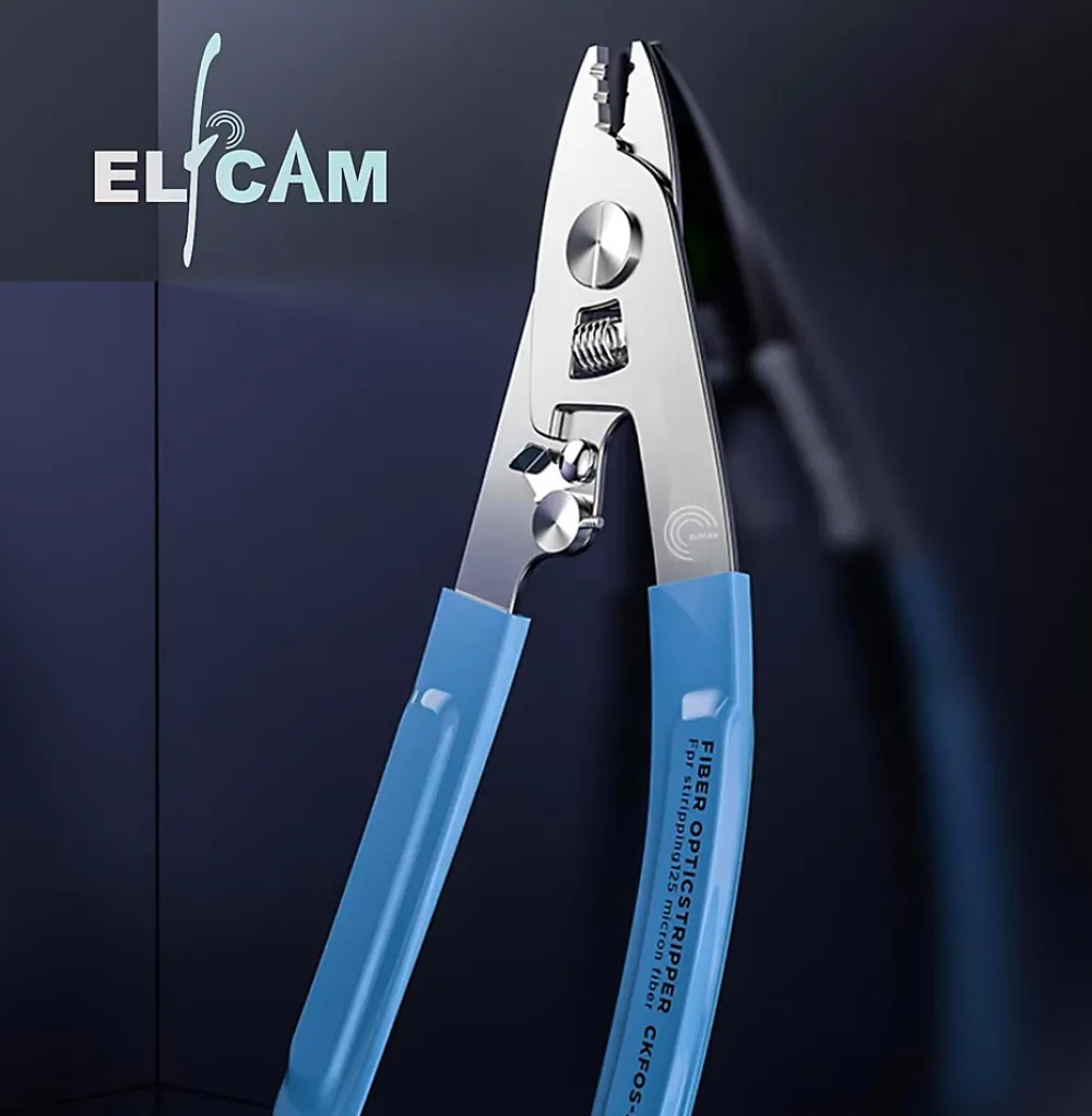 Elfcam-shop Pince À Dénuder-Elfcam - Pince à Dénuder 3 Coupes, Outil 3 en 1 pour Fibre Optique 125um à 250um, Modèle CS-01