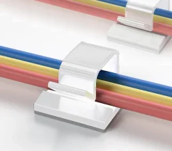 Elfcam-shop Elfcam - 30x Clips Câble Adhésif Ethernet, Blanc 8.0mm, Maison/Bureau, Attache Fil (Lot de 30)
