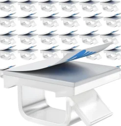 Elfcam-shop Elfcam - 30x Clips Câble Adhésif Ethernet, Blanc 8.0mm, Maison/Bureau, Attache Fil (Lot de 30)