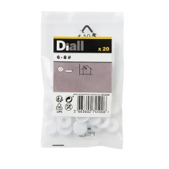 Diall Embout blanc à clipser ø6-8 mm - 20 pièces