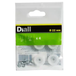 Diall Patin, Feutre Et Embout-Embout en plastique 22 mm x 4, transparent