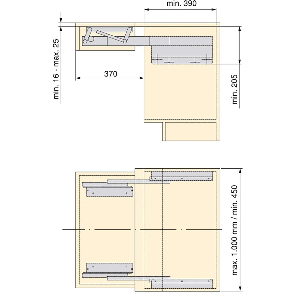 Compas, Coulisse Et Coulisseau-Emuca Coulisses pour table extensible et relevable Oplà Folding+39, Aluminium, Acier inox anodisé