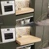 Emuca Coulisses pour table extensible et relevable Oplà Folding+39 M120, Aluminium, Inox anodisé
