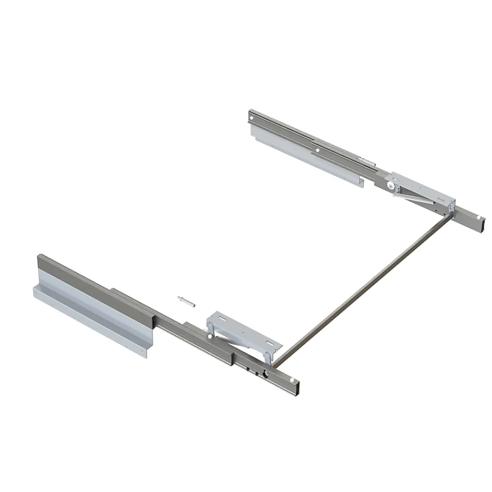 Emuca Coulisses pour table extensible et relevable Oplà Folding+39 M120, Aluminium, Inox anodisé