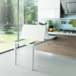 Emuca Coulisses pour table à rallonge Party, Aluminium, Inox anodisé