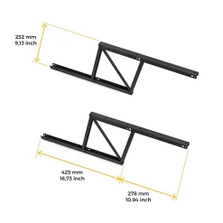 Emuca Charnière D'Ameublement-Ensemble de mécanismes de levage pour tables basses, permette elevare la mesa 192mm, Acier, Peint en noir