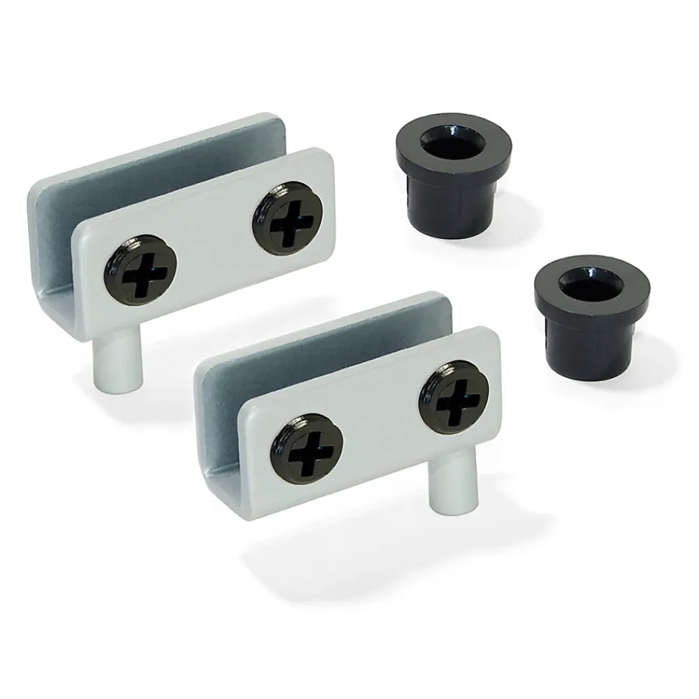 Emuca Charnière D'Ameublement-Jeu de charnières intérieures pour porte Verre, épaisseur 4-6mm, Acier, Gris métallisé
