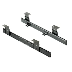 Emuca Jeu de coulisses porte-clavier à billes en acier, acier, zingué noir