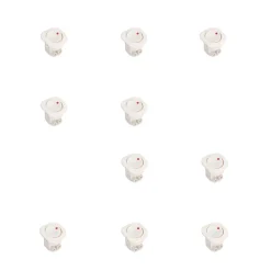 Emuca Commande De L'Éclairage-Lot de 10 interrupteurs à encastrer D21x21, Plastique, Blanc