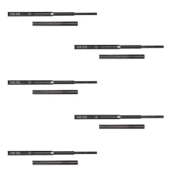 Emuca Lot de 5 jeux de Coulisses pour tiroirs, roulement à billes, hauteur 45mm, profondeur 500mm, sortie totale, Noir