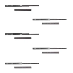 Emuca Lot de 5 jeux de Coulisses pour tiroirs, roulement à billes, hauteur 45mm, profondeur 450mm, sortie totale, Noir