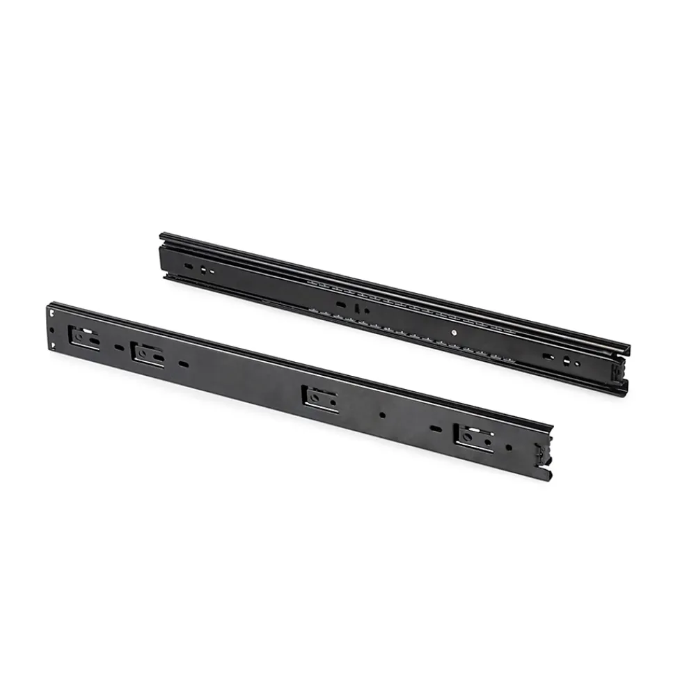 Emuca Lot de 5 jeux de Coulisses pour tiroirs, roulement à billes, hauteur 45mm, profondeur 450mm, sortie totale, Noir