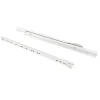 Emuca Lot de 5 jeux de coulisses a roulettes pour tiroir T30, drop lock, longueur 550mm, sortie partielle, Acier, Blanc