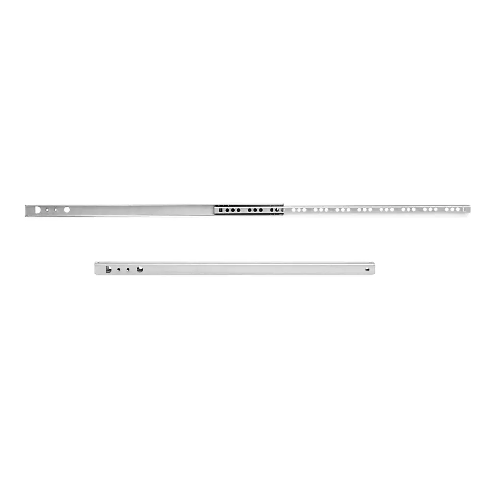 Emuca Lot de 5 jeux de coulisses de tiroir, roulement à billes, hauteur 17mm, profondeur 246mm, sortie partiel, Zingué