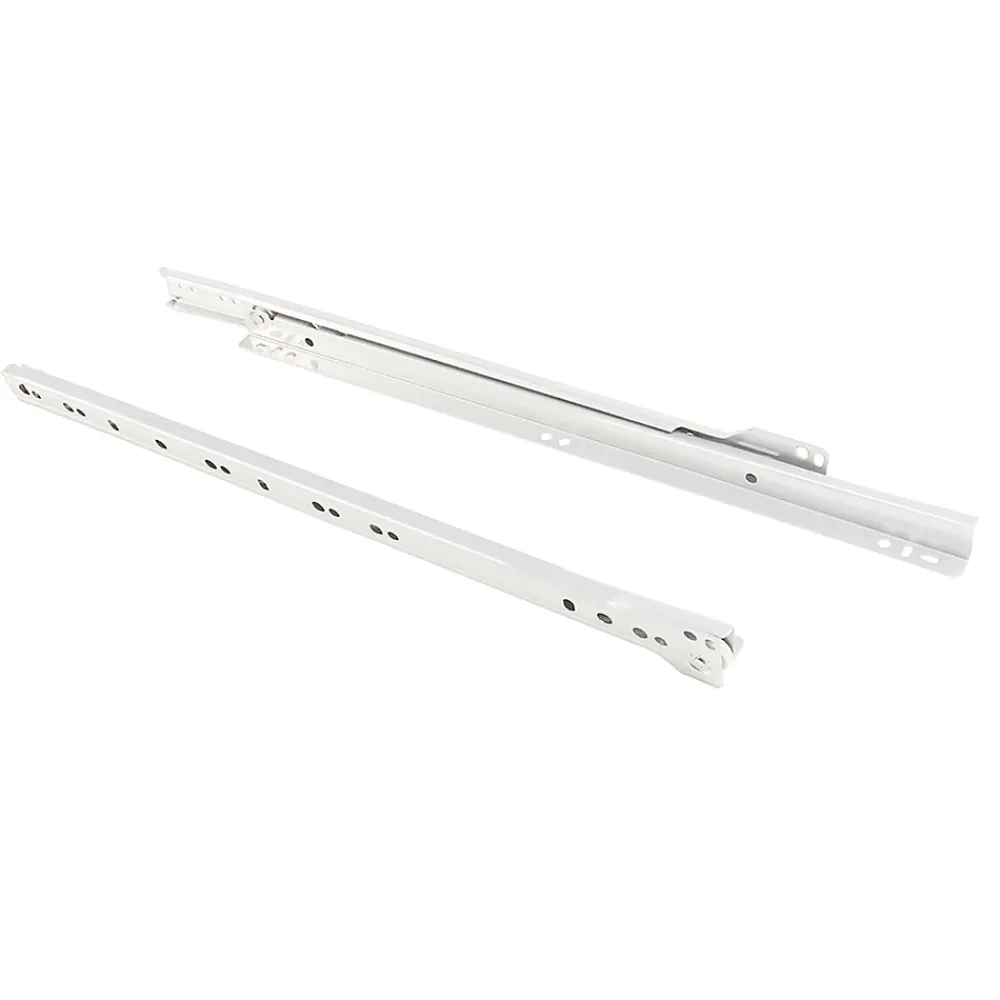 Compas, Coulisse Et Coulisseau-Emuca Lot de 5 jeux de coulisses de tiroir T30, fermeture à glissière, longueur 500mm, coulisse à sortie partielle, Acier, Blanc