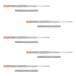 Compas, Coulisse Et Coulisseau-Emuca Lot de 5 jeux de Coulisses de tiroirs, roulement à billes, hauteur 45mm, profondeur 550mm, sortie totale, fermeture amortie,