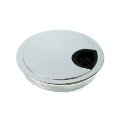 Emuca Range-Fil Et Cache-Fil|Range-Fil Et Cache-Fil-Lot de 8 passe-câbles circulaires, diamètre 60mm, à encastré Zamak, Chromé