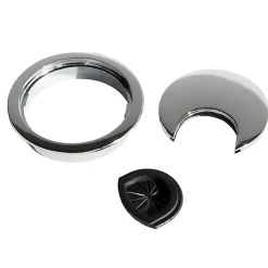 Emuca Range-Fil Et Cache-Fil|Range-Fil Et Cache-Fil-Lot de 8 passe-câbles circulaires, diamètre 60mm, à encastré Zamak, Chromé