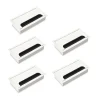 Emuca Lot de 5 Passe-câbles pour tables Quadrum, rectangulaires, 159x80mm, à encastrer, Aluminium, Peint en blanc