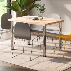 Emuca Pied De Meuble-Lot de 4 pieds de table, diamètre 60mm, H 710mm, Acier, Chromé