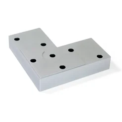 Emuca Pied De Meuble-Lot de 20 pieds pour meuble Alumix 8, hauteur 12mm, Plastique, Peint en aluminium