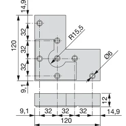 Emuca Pied De Meuble-Lot de 20 pieds pour meuble Alumix 8, hauteur 12mm, Plastique, Peint en aluminium