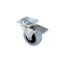 Emuca Pied De Meuble-Lot de 4 roulettes Slip avec plétine de montage, diamètre 50mm, Acier et Plastique, Gris Plastique