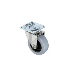 Emuca Pied De Meuble-Lot de 4 roulettes Slip avec plétine de montage, diamètre 50mm, Acier et Plastique, Gris Plastique