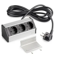 Emuca Multiconnecteur V Dock, Anodisé mat, Plastique et Aluminium.
