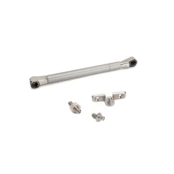 Emuca Charnière D'Ameublement-Piston de porte relevable Thin, diamètre 12mm, avec loquets, 10kg, acier et plastique, nickelé mat