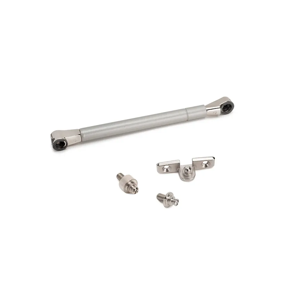 Emuca Charnière D'Ameublement-Piston de porte relevable Thin, diamètre 12mm, avec loquets, 10kg, acier et plastique, nickelé mat