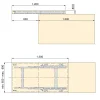 Emuca Rails de table coulissante Twice Top, Aluminium, Anodisé mat