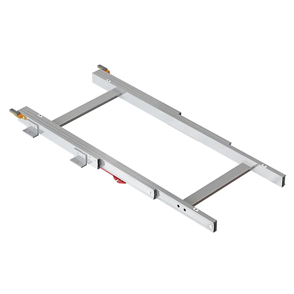 Emuca Rails de table coulissante Twice Top, Aluminium, Anodisé mat