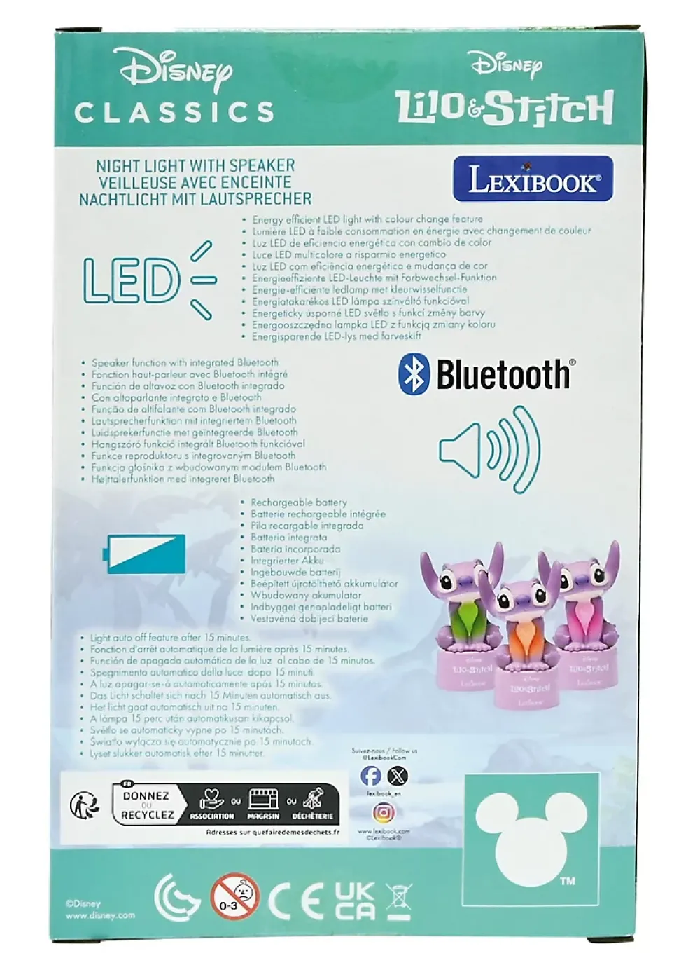 Lexibook Enceinte, Écouteur Et Casque-Enceinte Bluetooth veilleuse Angel
