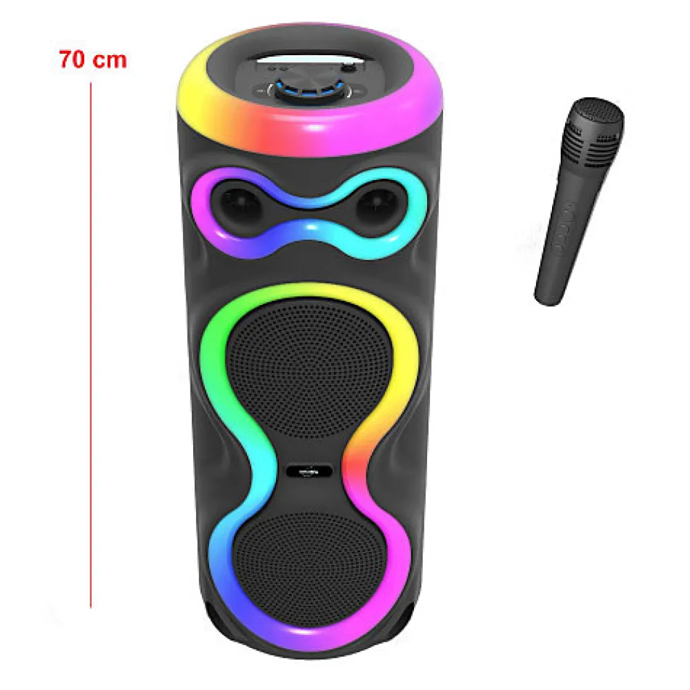 Inovalley Enceinte lumineuse Bluetooth KARAOKE 1000W FIREBOOST