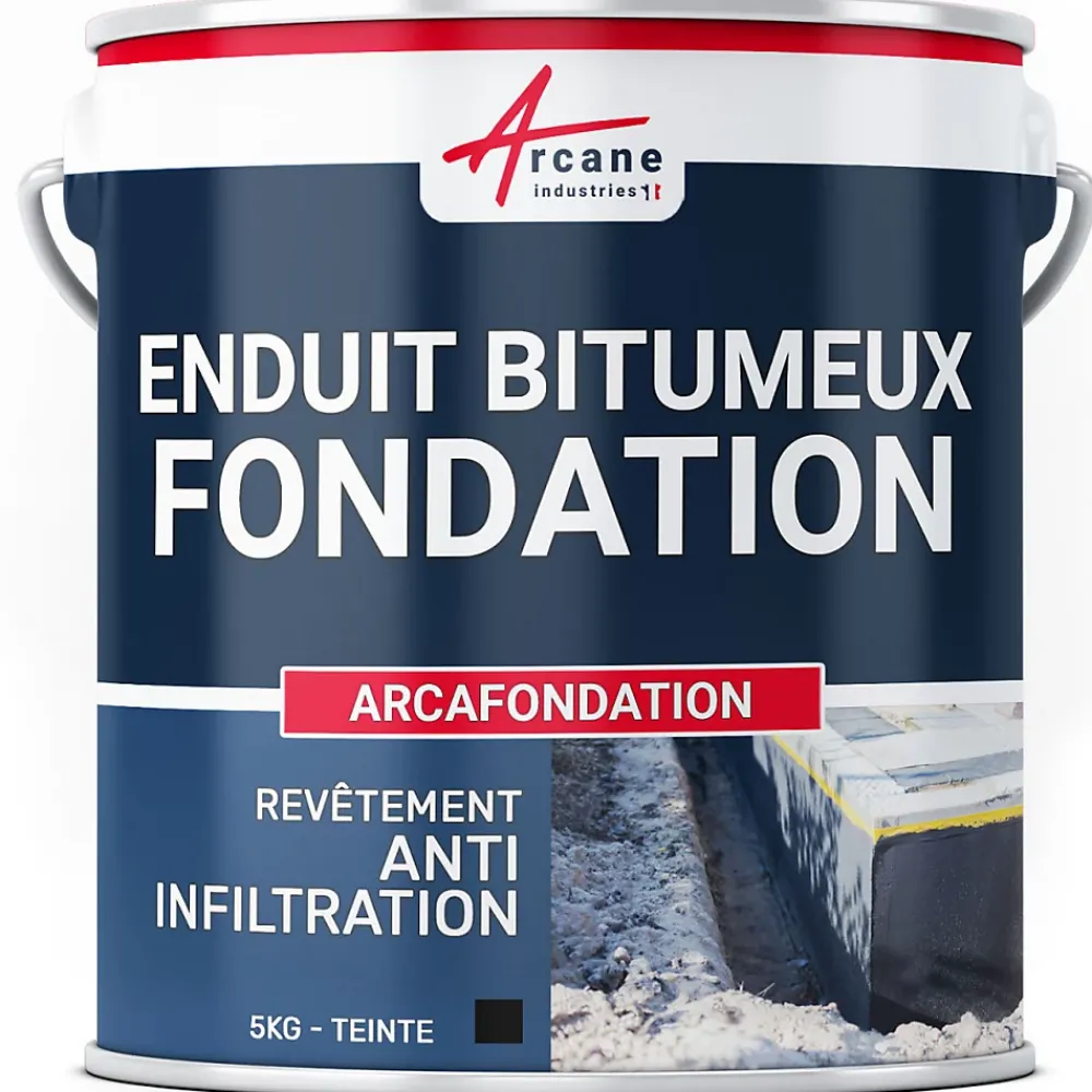 Arcane Industries Etanchéité Des Fondations-Enduit bitumineux pour Fondations Murs enterrés - ARCAFONDATION. Noir - 5 kg -